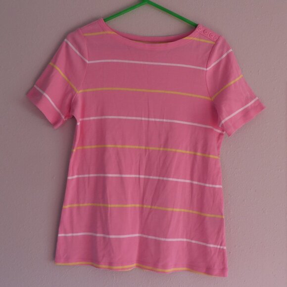 NEW Charter Club Womens Shirt Size M Pink 100% Supima Cotton Short Sleeves - Picture 1 of 9
